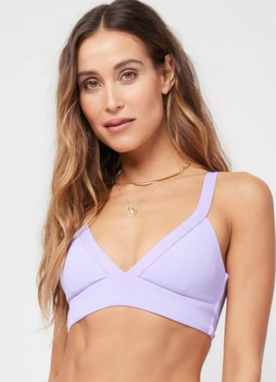 L*Space Vera Bikini Top in Wisteria Purple Size Small NWT